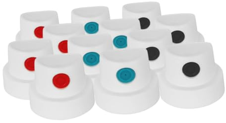 VICASKY Ensemble de 12 Bouchons de Bombes de Peinture pour Graffiti, Buses de Pulvérisation Précises en Plastique Portable, pour Projets Artistiques en Extérieur