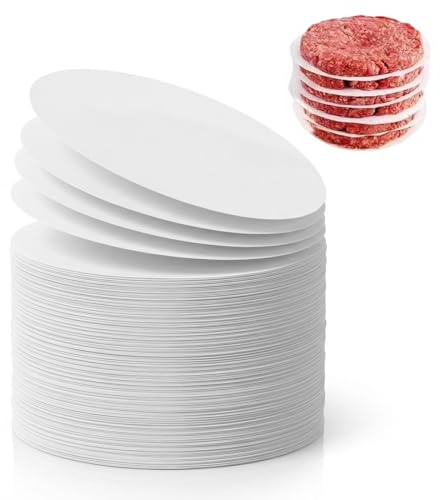 YIPFEN 300 x Feuilles Antiadhésives pour Presse à Steak Haché Papier Alimentaire (Rond, Diamètre 11 cm)