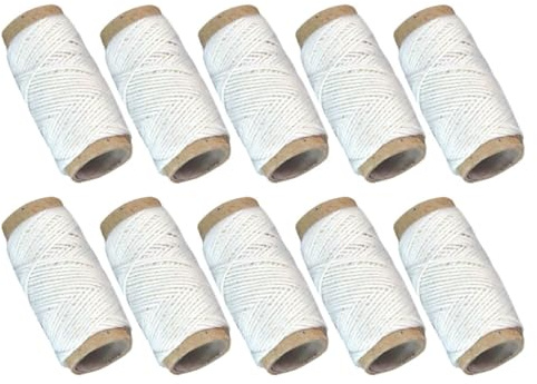 NULYLU 20 Rolls Ham Cotton Thread Butchers Twine Cotton Meat Thread Good Elasticity and Stability White for Sausage Making and Meat Binding