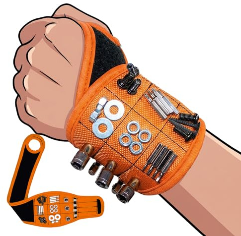 Gifts for Men, Novelty Magnetic Wristband for Screws, Fathers Day Tools Presents for Dad Brother Uncle Boyfriend Handyman, Multi Tool Belts DIY Gadget, Gifts for Him