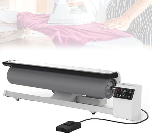 Pfps Planchadora Industrial con Rodillo De Vapor, Plancha Rotativa De 90cm con Pantalla Táctil, Pedal, Vapor Continuo 70g/min, Depósito 2L Y Velocidad 2,5m/min para Ropa Hotel Y Lavandería
