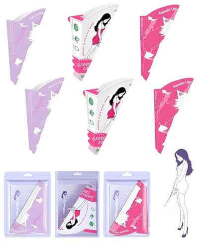 GAJUS 30 Piezas Urinario Portatil Mujer, Urinario Femenino Desechable, Embudo de Papel para Orinar de Pie Mujer Plegable Orinal coni pipi donna monouso para Viaje Camping Senderismo