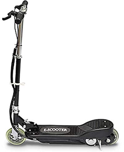 QUAHEAS E-scooter 120 W svart vikbar med 13,75 cm däck, justerbar höjd för barn och tonåringar, med bakhjulsbroms och robust aluminiumram, perfekt för fritid
