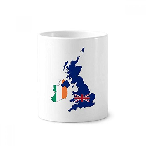DIYthinker Britain Map Irland Flag Country UK Ceramic Toothbrush Pen Holder Mug White Cup 350ml Gift 9.6cm high x 8.2cm Diameter