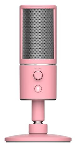 Razer Seiren X - Streaming USB Condenser Microphone (Compact with Damper, Supercardioid Recording Pattern, No Latency, Mute Button, Headphone Jack) Quartz