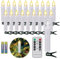 FREEPOWER 20er Weiß LED Christbaumkerzen Kabellos mit Fernbedienung Timer Flackern Dimmbar Warmweiß Weihnachtsbaumkerzen Lichterkette Innen Außen Wasserdicht（mit 20 Batterien）