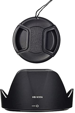 Lens Hood HB-N106 & 55mm Lens Cap Compatible for Nikon D5600 D3500 D3400 kit AF-P DX 18-55mm f/3.5-5.6G VR Lens (1+1 Pack)
