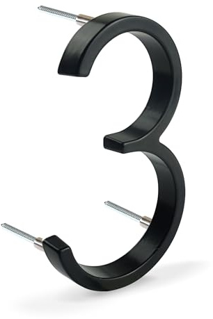 HASWARE 5 Zoll (12cm) Schwebende Hausnummer: Moderne Türnummern - Beschilderung für Straßenpost(Verbessertes Schwarz, 3)