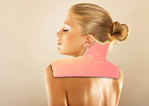 Moor Nackenwärmer 29x39 cm mit Fleecebezug in Rosé, Nackenkissen, Wärmekissen, Wärmekompresse, Heizkissen