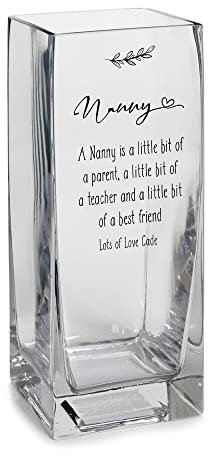 Personalised Square Nanny Glass Flower Vase Gift Present