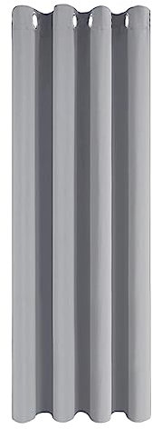 MRTREES Opaque Light Grey Living Room/Boys' Room Blackout Grommet Curtain, 225 x 140 cm, Thermal, Soundproof
