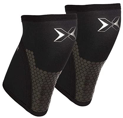 PICSIL Neopren-Knieschützer Cross Training Hex Tech, 5/7 mm, 2 Knieschützer für Kraftdreikampf und Gewichtheben, extra Unterstützung für extra Halt (S, 5mm Schwarz)