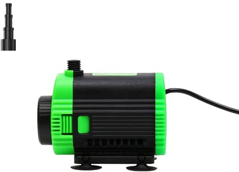 Loonpon 150 GPH Tauchwasserpumpe (560 l/h, 60 W), ultra-leise Wasserpumpe, 3 m hoher Kopf, Springbrunnenpumpe mit 2 m Netzkabel, 3 Größen verstellbare Düse für Aquarium, Hydrokultur (grün)