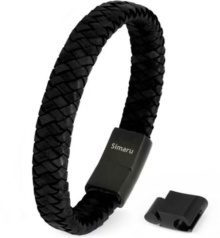 Simaru Lederarmband für Frauen & Männer, Echtleder-Armband mit Edelstahl Hakenverschluss, Premium-Qualität Made in Germany