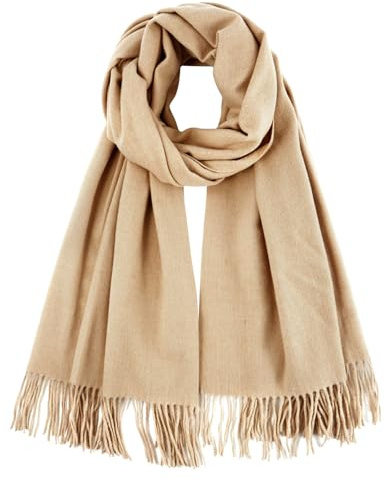 GoGou Winter Schals Damen Warm Pashmina Schal und Tücher Langer Kaschmir Gefühl Schals Farben Einfarbig Damenschal,Beige