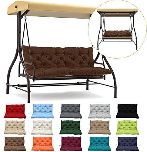 RUYICZB Auflagen Kissen Polster Für Hollywoodschaukel, Gartenschaukel Sitzkissen Rückenkissen Bankauflage Polsterauflage Patio Gartenbank Bankkissen Mit Rückenlehne Pflegeleicht,Kaffee,40x40in