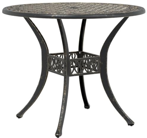 vidaXL Gartentisch Bronzen Ø90x75 cm Aluminiumguss