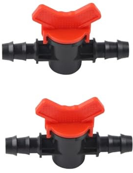 MiJunHD 2PCS Drip Irrigation Switch Valve,Plastic 16mm Double Barbed Shut-Off Valve for 16mm Hose Connection Drip Tubing,Used for Outdoor Garden, Aquarium,Fish Tank Control Water Flow