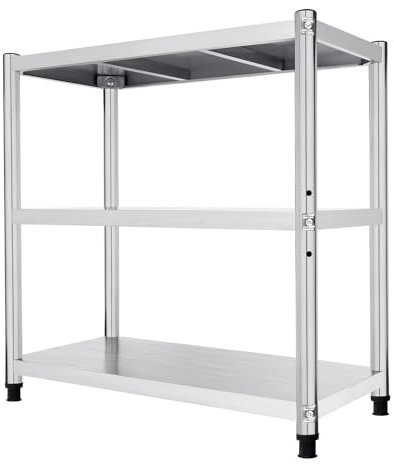 ARBGO Étagère en métal galvanisé avec 3 étagères PowerMAX, capacité de charge de 30 kg, 80 x 80 x 40 cm (H x l x P), étagère de rangement, étagère d'atelier, étagère de cave, étagère de garage,