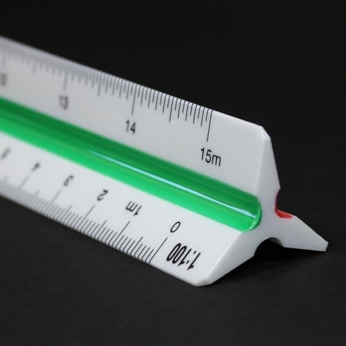 Maßstab Lineal 30 cm - Kunststoff Dreikantmaßstab - Maßstabslineal - Maßstab Lineal Dreikant - Dreikant Lineal 30cm - Architekt Ingenieur Maßstab Lineal 1:20 1:25 1:50 1:100 1:200 1:500