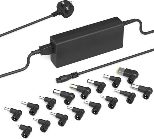 90W Universal Laptop Charger UK Compatible with HP Lenovo Acer Asus Dell IBM Toshiba Sony Fujitsu Gateway Notebook Ultrabook Chromebook Power Supply Cord with 16 Tips