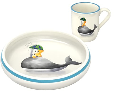KUHN RIKON Kindergeschirr Set Keramik - 2-teilig mit Teller & Tasse