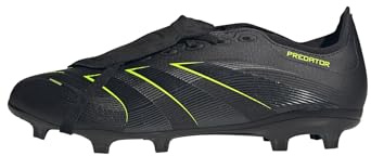 adidas Unisex Predator League Fold-Over Tongue Firm Ground/Multi Ground Football Boots, Core Black/Carbon/Lucid Lemon, 43 1/3 EU