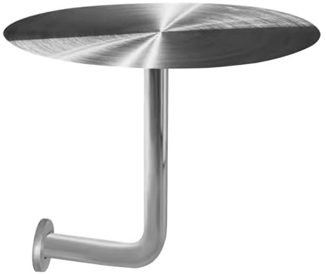 TWHZSAI Stehtisch, runder Cocktailtisch, silberner L-förmiger Kneipentisch aus Edelstahl zur Wandmontage, Stabiler Standfuß, Bistrotisch für Esszimmer, Heimküche, Terrasse, kleine Räume, Freizeittis