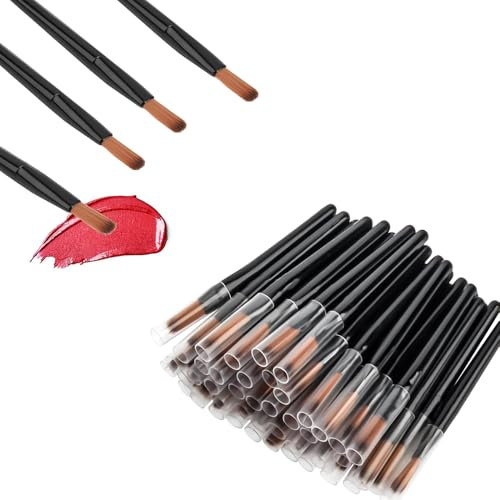 Lip Brush for Lipstick - 50pcs Lip Brushes - Disposable Lip Brush - Multifunction Lip Gloss Makeup Brush,Lipstick Gloss Wands Applicator,Lip Gloss Applicator,Disposable Lip Brushes For Makeup Cosmetic