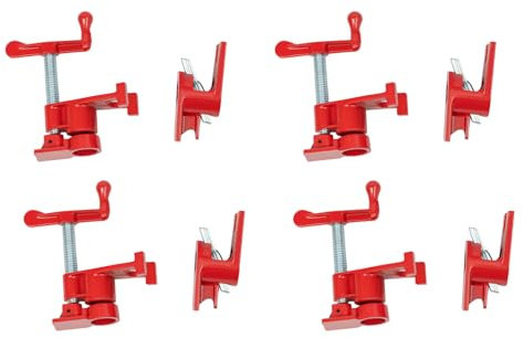 FUROMG Lot de 4 colliers de serrage pour tuyau de 3/4 - Serre-joints à vis - Serre-joints à serrage rapide - Pour le travail du bois