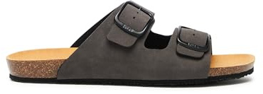 Scholl Didier, Sandali Uomo, 2 cinturini, Grigio, 47 EU