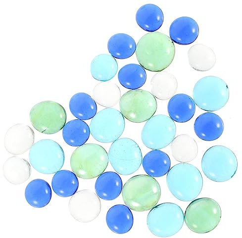 Ipetboom 3bags Glass Flat Beads Decoration for Fish Tank Bead Glass for Aquarium Landscape Decorations and Stone Ornaments
