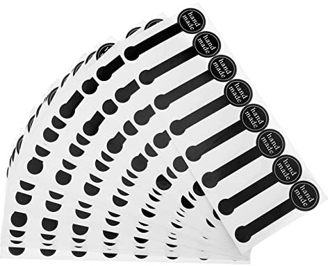 KAILIKETIY 200 Stück Selbstklebende Siegelaufkleber Schwarz Klebender Papieraufkleber Für Geschenkverpackung Selbstgemacht Basteldekoration