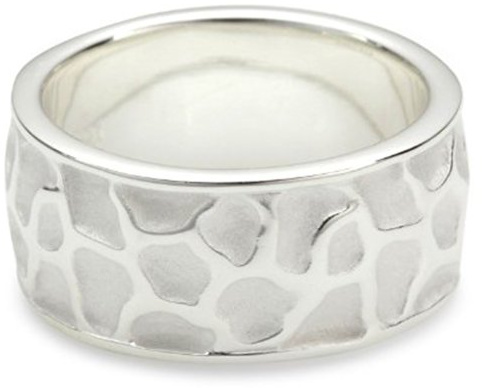 Vinani Damen Ring aus 925 Sterling Silber – Dreidimensionaler Struktur-Ring, sandgestrahlt & glänzend, nickelfrei und antiallergisch, handgefertigter Silberschmuck für Frauen