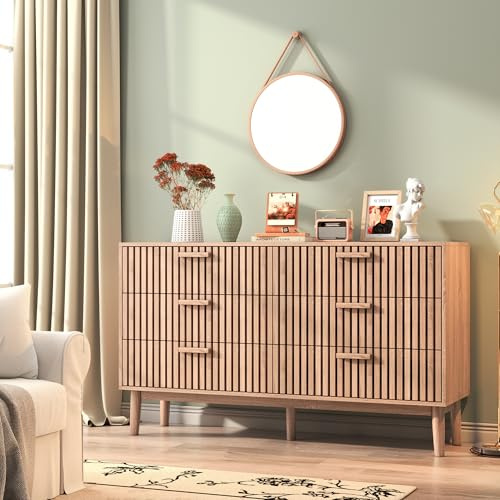 FEEOHOME Meuble de Rangement en Bois, Meuble Profondeur 30cm, Armoire à tiroirs avec Dispositif Anti-basculement, Commode 6 tiroirs, Commode d'enfant, commodes Chambre pour Chambre, Salon, Entrée