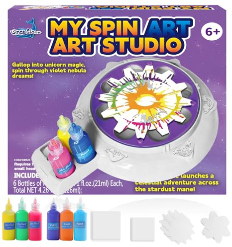 Wings Giant Paint Spin Art Machine Kit for Kids, Paint Spinner with Splatter Guard, Thicker Painting Spinner Arts & Crafts Birthday Gifts for 6-12 Years Old Boy, Girl