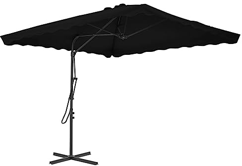 Générique Parasol de Jardin avec mât en Acier Noir 250x250x230 cm,Maison & Jardin,Pelouses & Jardins,Vie en extérieur,Parasols & voiles d'ombrage,Noir,10.75 KG,312516