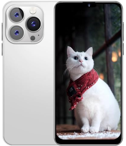 PrzTIk 6.3 HD Screen Cheap Smartphone, 16GB ROM (Expansion to 128GB), 4000mAh Large Battery, Dual SIM Dual Camera,Android 10.0,Support WIFI Bluetooth Face ID Mobile Phone (White)