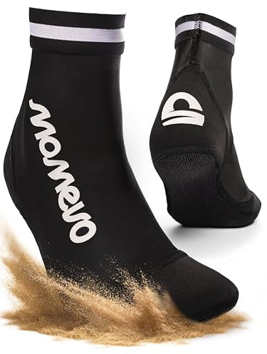 Momevo Beachmates – Chaussettes de Beachvolley en néoprène et élasthanne | Protection contre la chaleur et le froid | Noir, 47-48