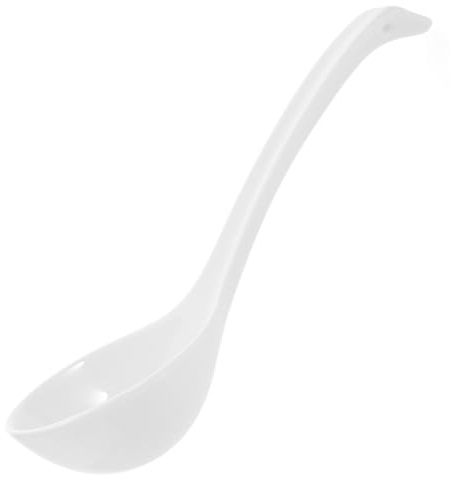 SAFIGLE Cucchiaio da Zuppa Cinese in Porcellana Bianca Manico, Resistente e Lavabile in Lavastoviglie, per Servire Zuppe Durante Riunioni Familiari