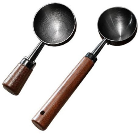 Juego de 2 cucharas medidoras de acero inoxidable, 30 ml para cocinar y hornear, ideal para café molido