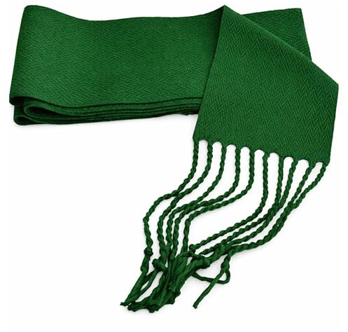 Genérico Fajines con Flecos para Traje Regional para Adulto y Niños, 50% Algodón 50% Acrílico, Fajas Fiestas, Peñas, Trajes Festivos, Disfraces, Carnaval (Verde, 12 x 240 cm (Adulto))