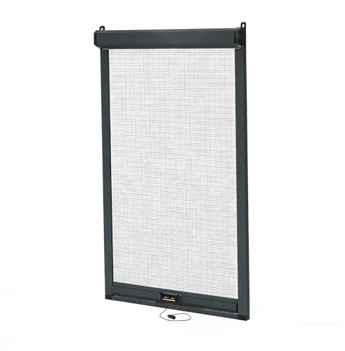 Retractable Window Mesh Insect Screen, Customize Roller Fly Screens for Windows, Mosquito Net with Frame - Built-in Buffer Removable Invisible Screen