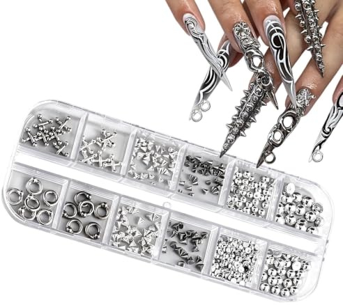 Nagelcharms För Manikyrdesign 3D Legerings Punk Nitar För Manikyr | Gelbaserade Nagelcharms För Halloweenparty Cosplay Maskeradbal Bröllopsfest Studentbal Konsert Sa