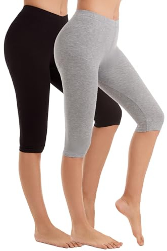 Vinconie Legging 3/4 Femme Leggings Capri Pantalon Court Short sous Jupe | Legging 3/4 Femme Pour Yoga, Tissu Respirable Et Doux, Anti-Frottement Sous Robe Été