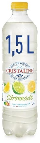 Crystal – Agua aromatizada con zumo de limón, 1,5 l, 4 unidades – Se vende por paquete