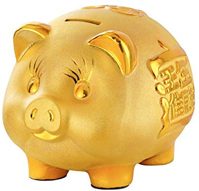 MYYINGBIN Sparschwein Golden Ceramics Coin Jar Geld Sparbox Reichtum Und Erfolg Geldbanken Für Home Decor Urlaub Geburtstagsgeschenk, XXXL