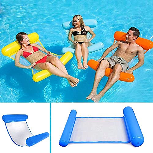 Sinwind Mehrzweck-Wasserhängematte, aufblasbar, Schwimmer, 4-in-1, neigbar, vielseitig einsetzbar, faltbar, tragbar, Ultraleicht (Saphirblau)