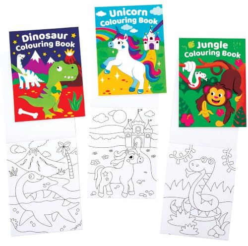 Baker Ross FE577 Mini Malbuch für Kinder - 12er Pack, Kindergeburtstag Mitgebsel, Kinderbeschäftigung, Mitbringsel für den Kindergarten