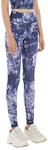 FLYILY Femmes Imprimé Pantalon de Yoga,Legging de Sport pour Femme Slim Fit Taille Haute Opaque Fitness Course Collants Compression